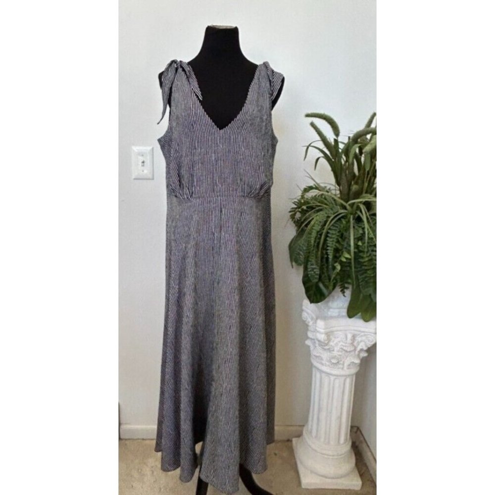 NWT Betsey Johnson Black Ivory Sleeveless Stripes Maxi‎ Dress Sz 18W MSRP $134